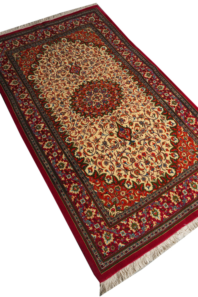 4.5 x 7.6 Authentic Persian Qom Rug Finest Quality Kork Wool #PIX-26312