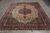 Load image into Gallery viewer, 7.5 x 10.6  Turkish Tabriz Rug | Ivory &amp; Rust Medallion | Hand-Knotted Wool 1950s #PIX-23683