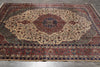 Load image into Gallery viewer, 7.5 x 10.6  Turkish Tabriz Rug | Ivory &amp; Rust Medallion | Hand-Knotted Wool 1950s #PIX-23683