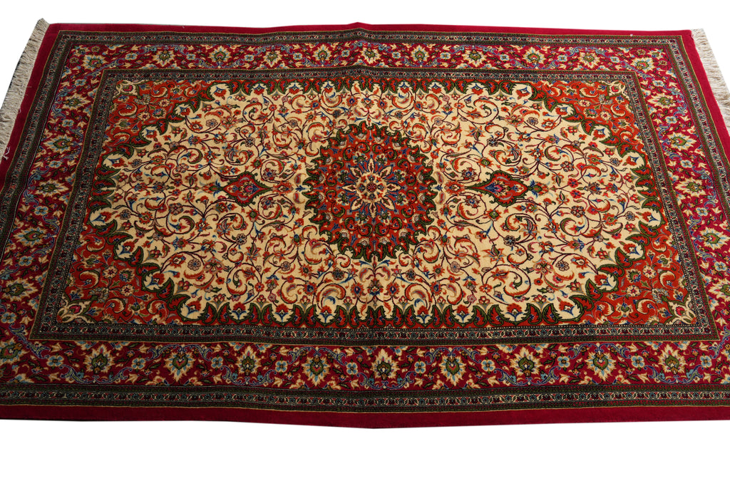 4.5 x 7.6 Authentic Persian Qom Rug Finest Quality Kork Wool #PIX-26312