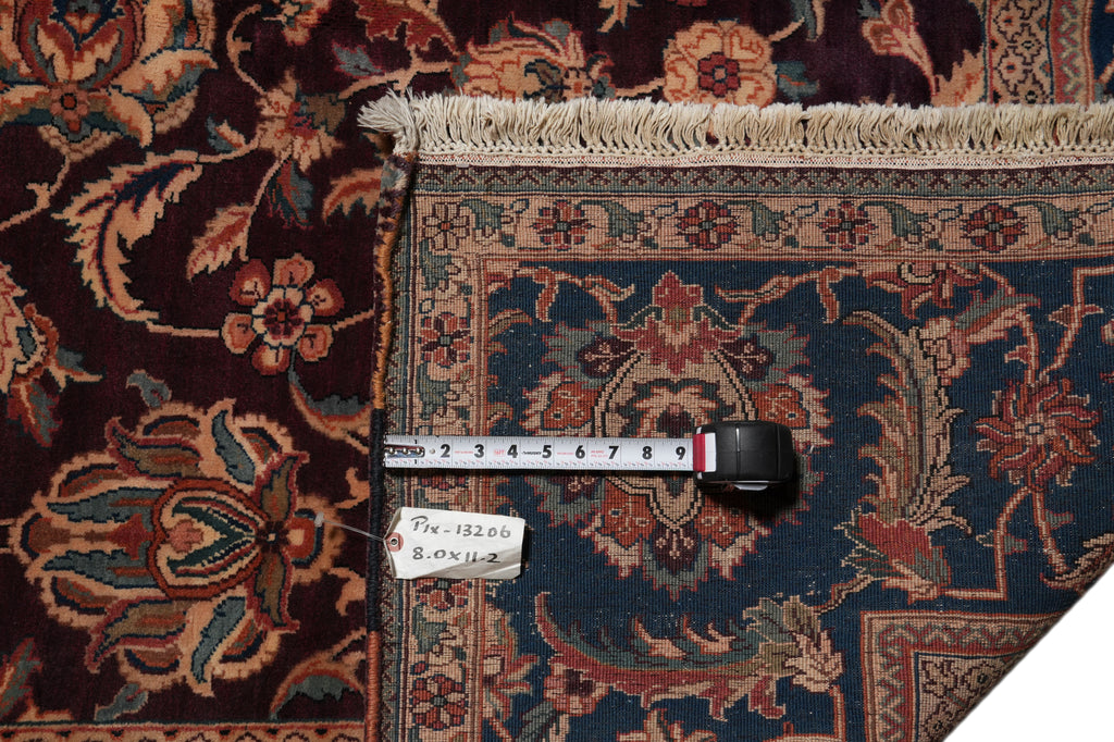 8 x 11 Quality Handmade Rug Burgundy and Blue #PIX-13206