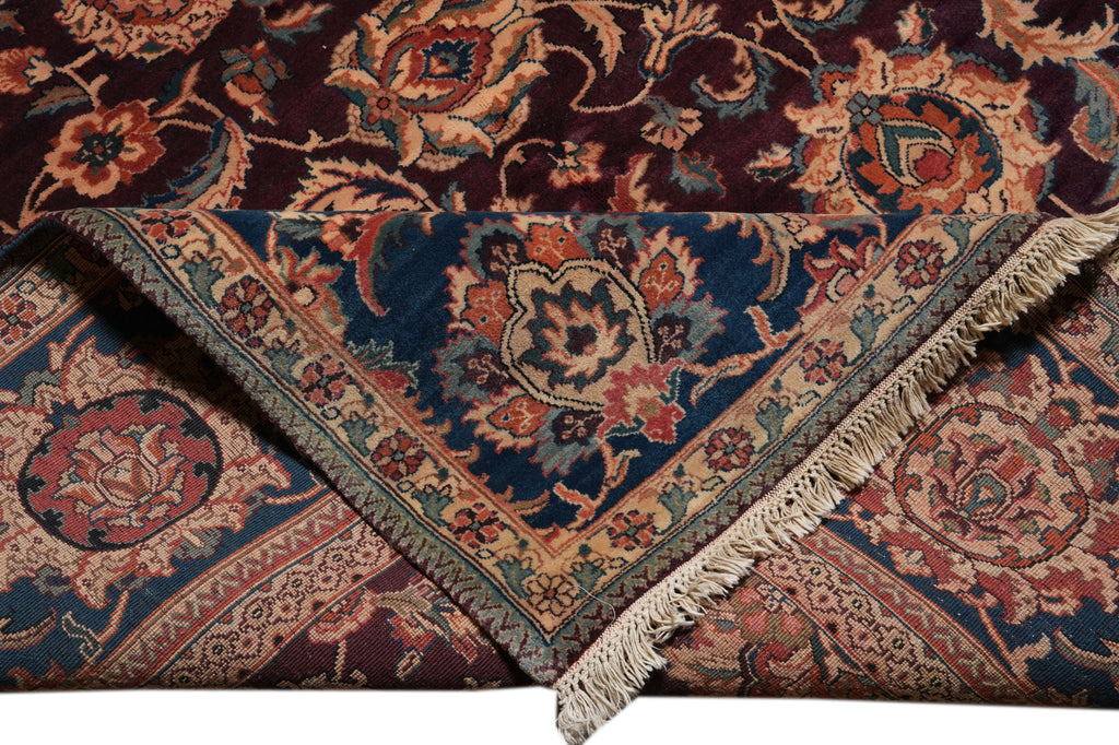 8 x 11 Quality Handmade Rug Burgundy and Blue #PIX-13206