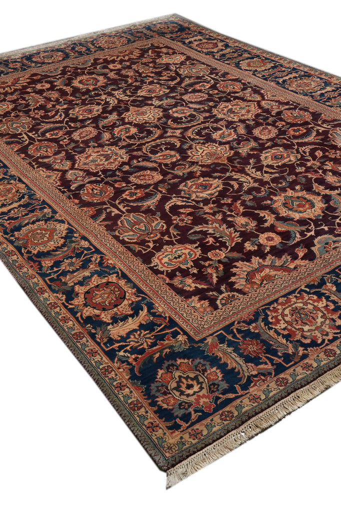 8 x 11 Quality Handmade Rug Burgundy and Blue #PIX-13206