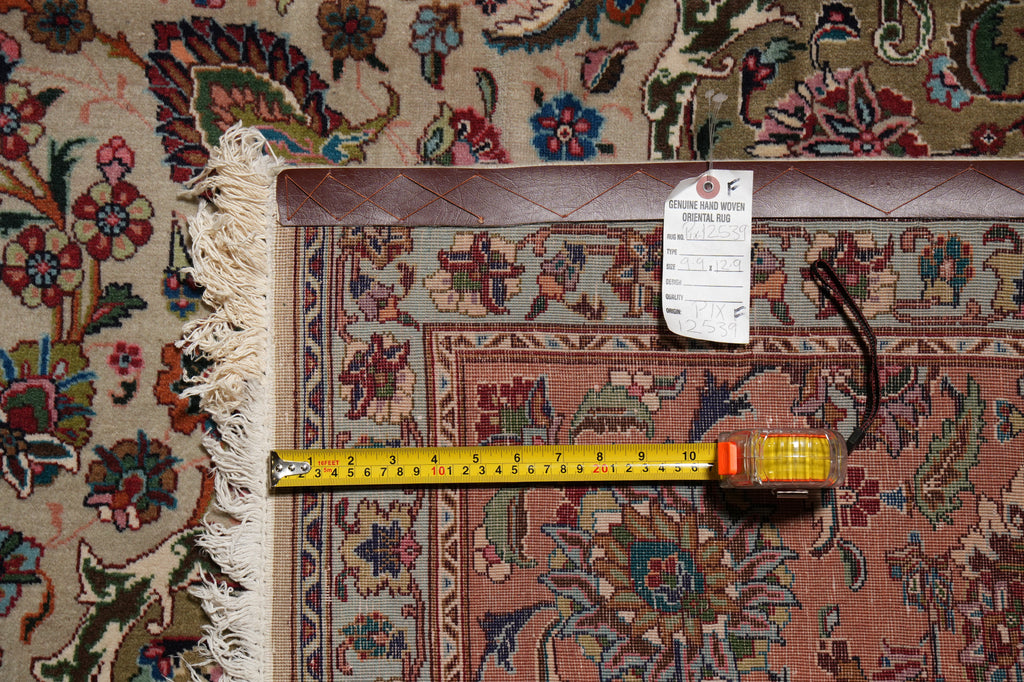 9.9 x 12.9 Authentic High Quality Persian Tabriz Wool and Silk 400 KPSI #PIX-12539