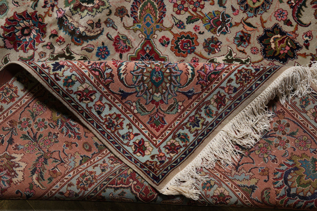 9.9 x 12.9 Authentic High Quality Persian Tabriz Wool and Silk 400 KPSI #PIX-12539
