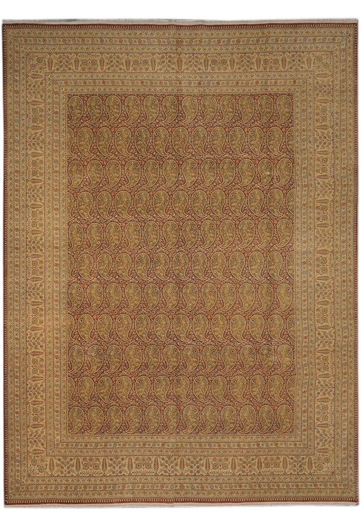9 x 12 Natural Quality  Warm Paisely Hand-Knotted Rug