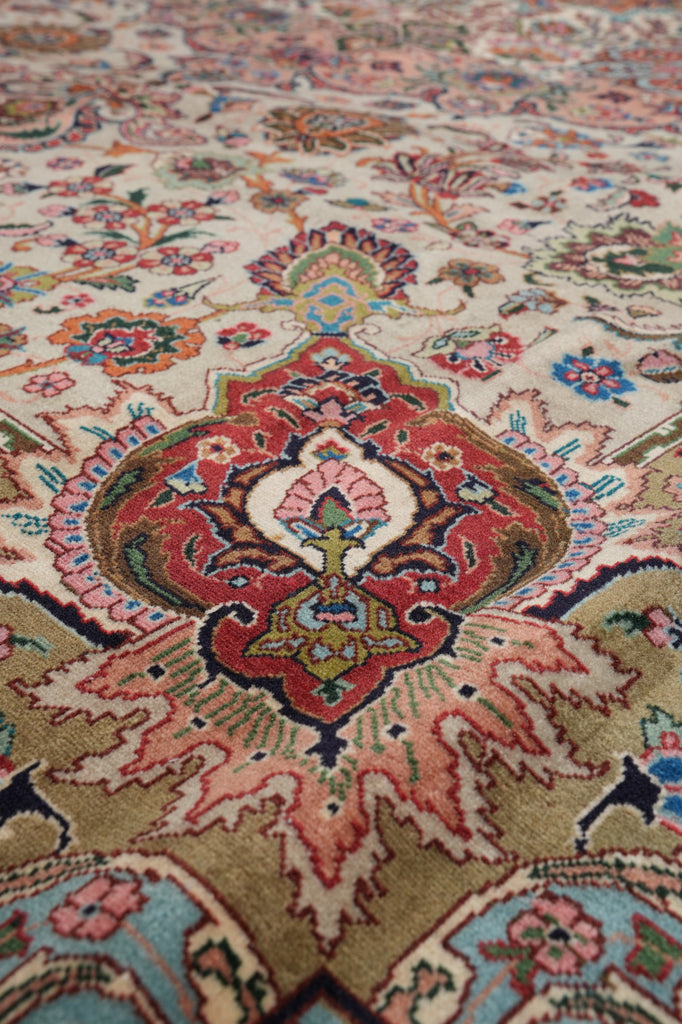 9.9 x 12.9 Authentic High Quality Persian Tabriz Wool and Silk 400 KPSI #PIX-12539