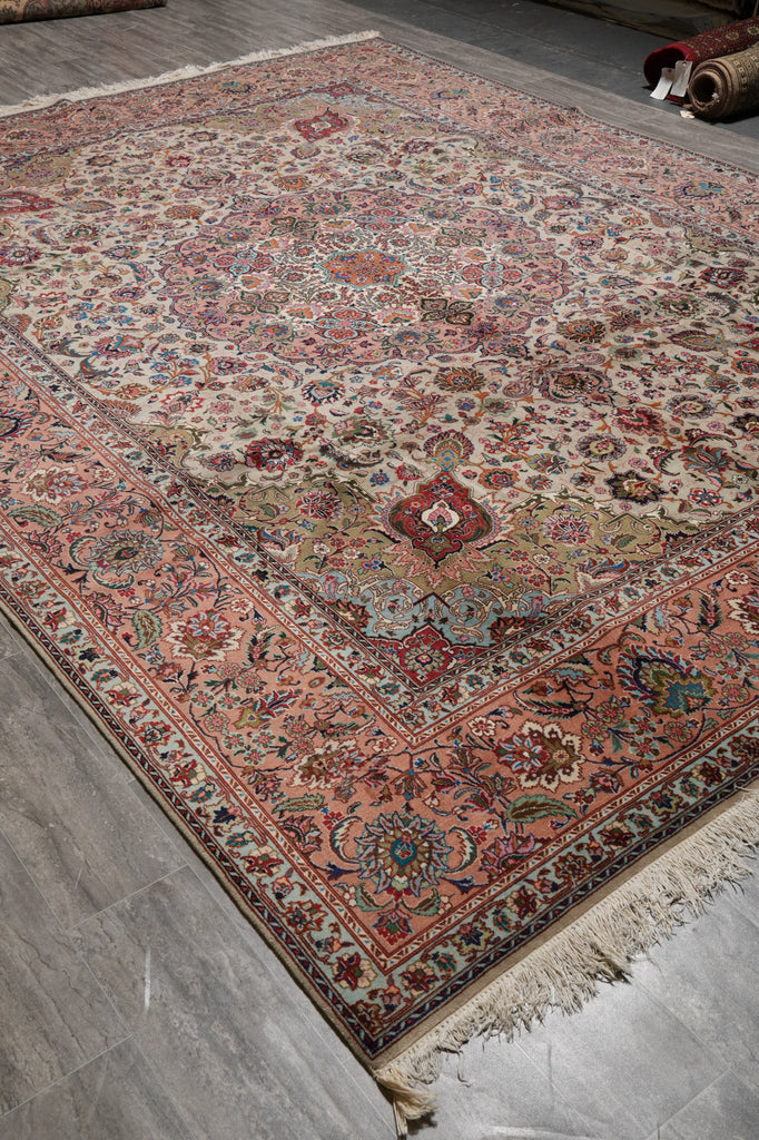 9.9 x 12.9 Authentic High Quality Persian Tabriz Wool and Silk 400 KPSI #PIX-12539