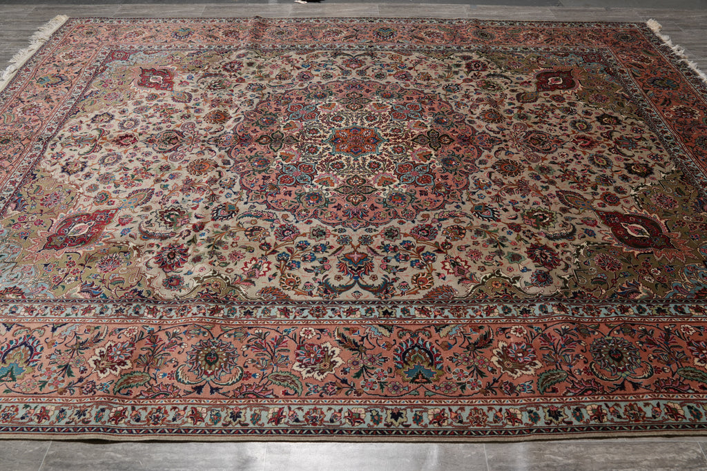 9.9 x 12.9 Authentic High Quality Persian Tabriz Wool and Silk 400 KPSI #PIX-12539