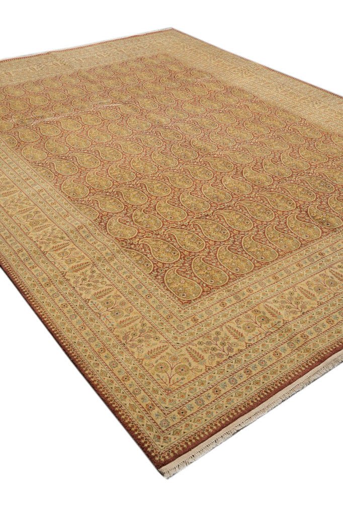 9 x 12 Natural Quality  Warm Paisely Hand-Knotted Rug #PIX-805-27