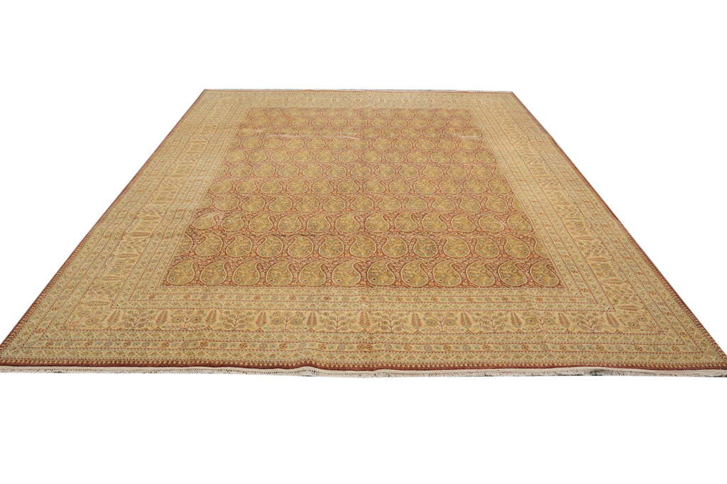 9 x 12 Natural Quality  Warm Paisely Hand-Knotted Rug