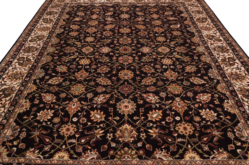 9 x 12.8 Quality Handmade Wool and Silk Rug #PIX-14518