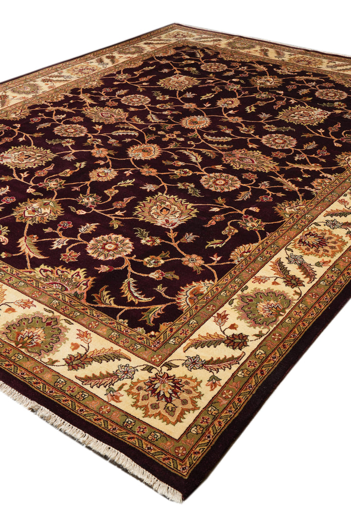 9 x 12 Black  Dense Wool Jaipur Hand-Knotted Rug #PIX-14575