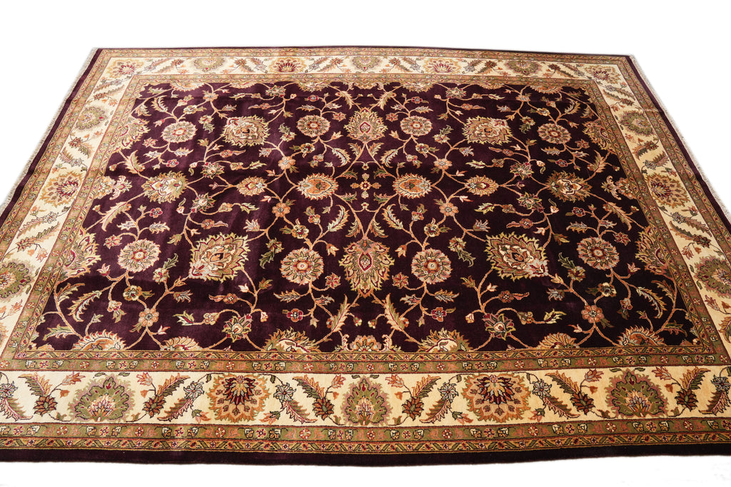 9 x 12 Black  Dense Wool Jaipur Hand-Knotted Rug #PIX-14575