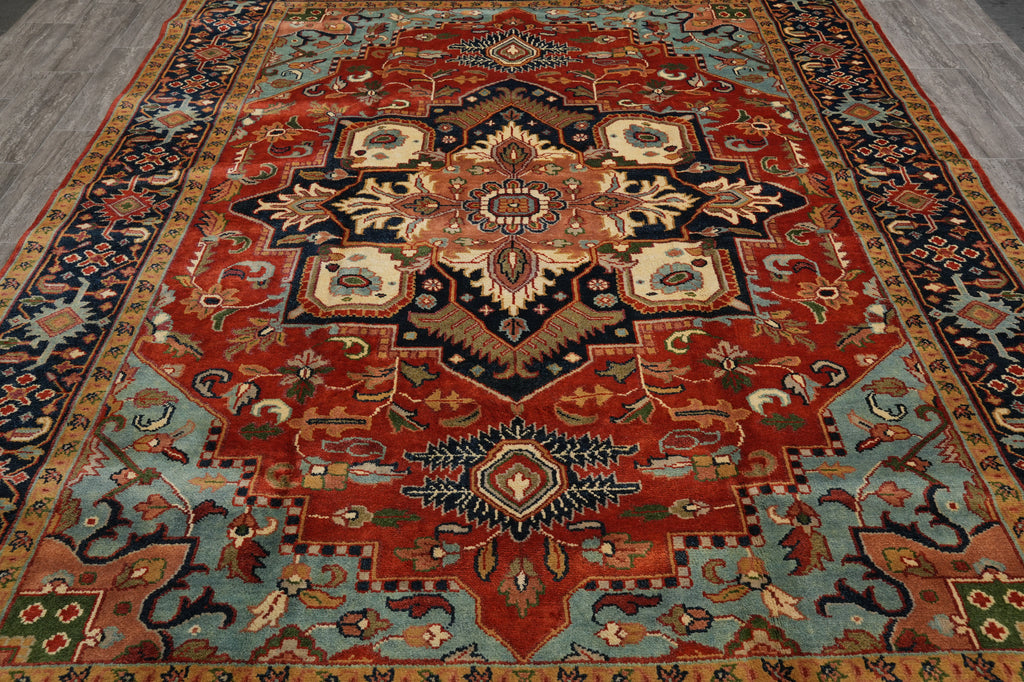 8.9 x 11.9 New Heriz Serapi Handmade India Rug #F-4578