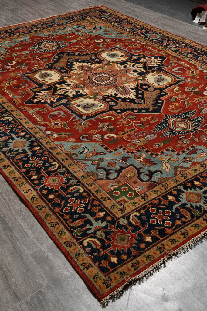8.9 x 11.9 New Heriz Serapi Handmade India Rug #F-4578