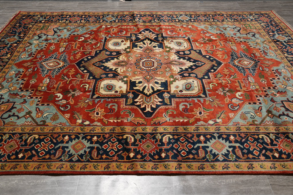 8.9 x 11.9 New Heriz Serapi Handmade India Rug #F-4578