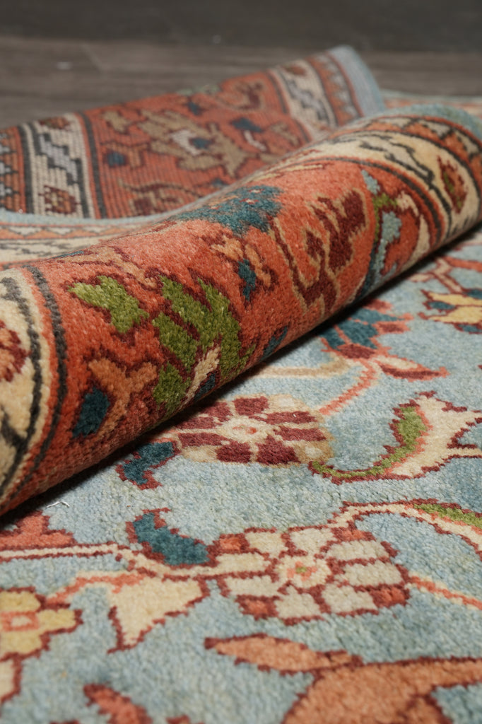 10 x 13.9 New Reproduction Handmade Quality Wool Soltanabad Rug Light Blue Coral #F-4580