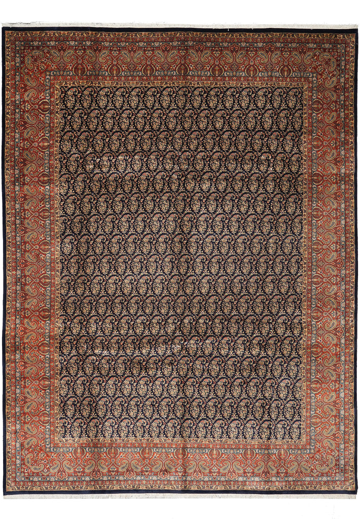 10 x 12.9 Great Quality  Dense Weave Natural Wool Herati Paisely Rug