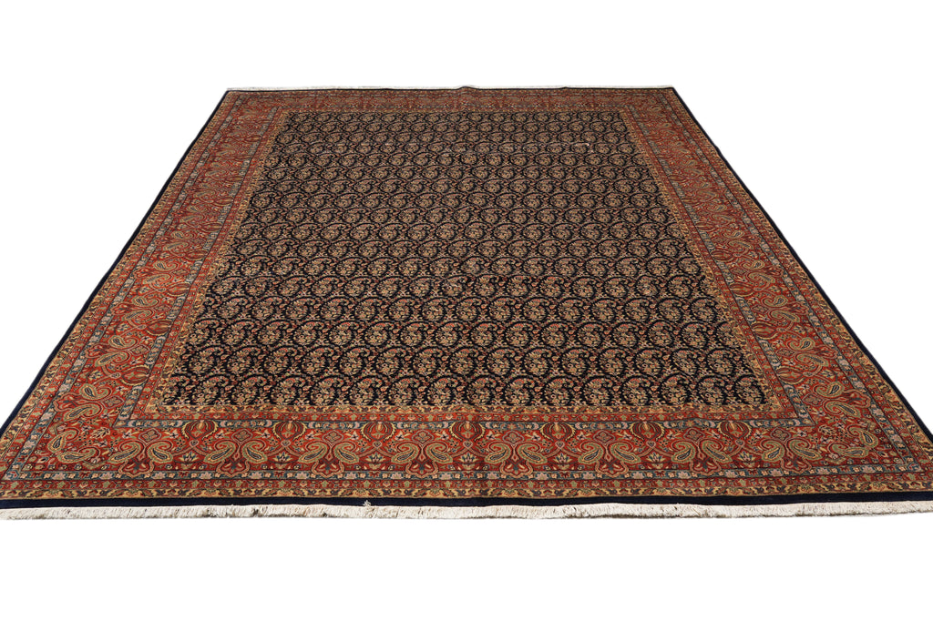 10 x 12.9 Great Quality  Dense Weave Natural Wool Herati Paisely Rug