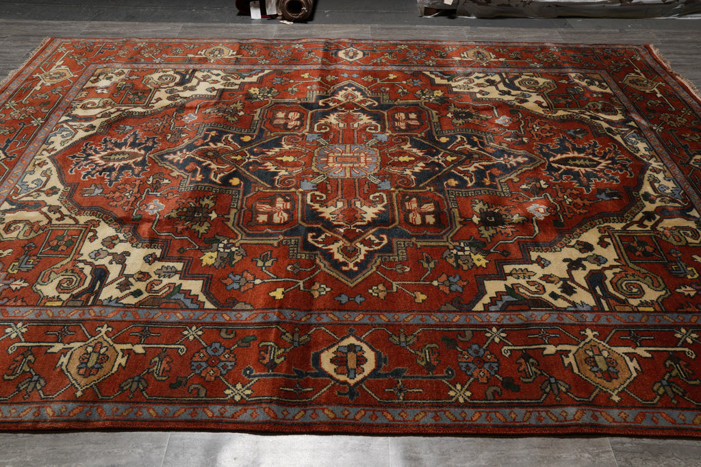 9 x 12 Nice Quality Wool Handmade Heriz Serapi Rug #F-4581