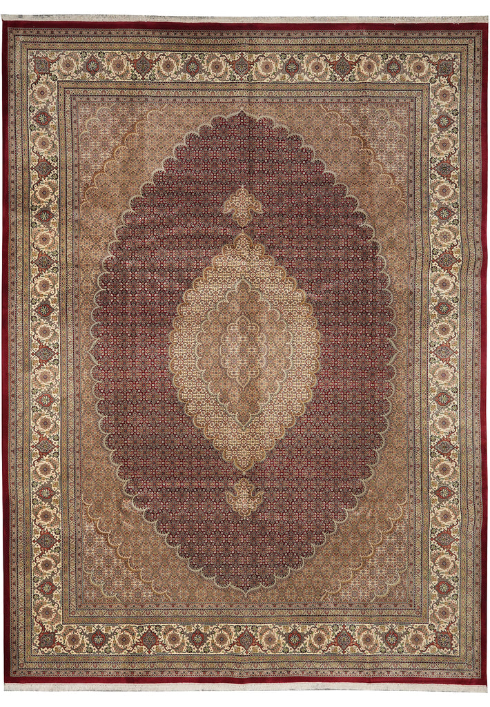 10 x 13 Quality Wool and Silk Mahi Tabriz Rug Roby 