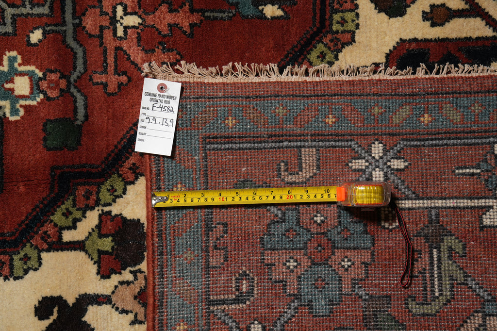 9.9 x 13.9 Good Quality Wool Handmade Serapi Heriz Rug #F-4582
