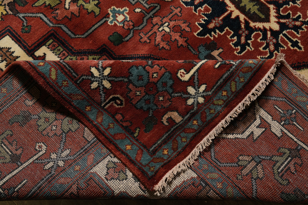 9.9 x 13.9 Good Quality Wool Handmade Serapi Heriz Rug #F-4582