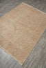 Load image into Gallery viewer, A rectangular area rug with an intricate floral and botanical pattern in beige and muted pink, laid out on a gray wood-look floor.