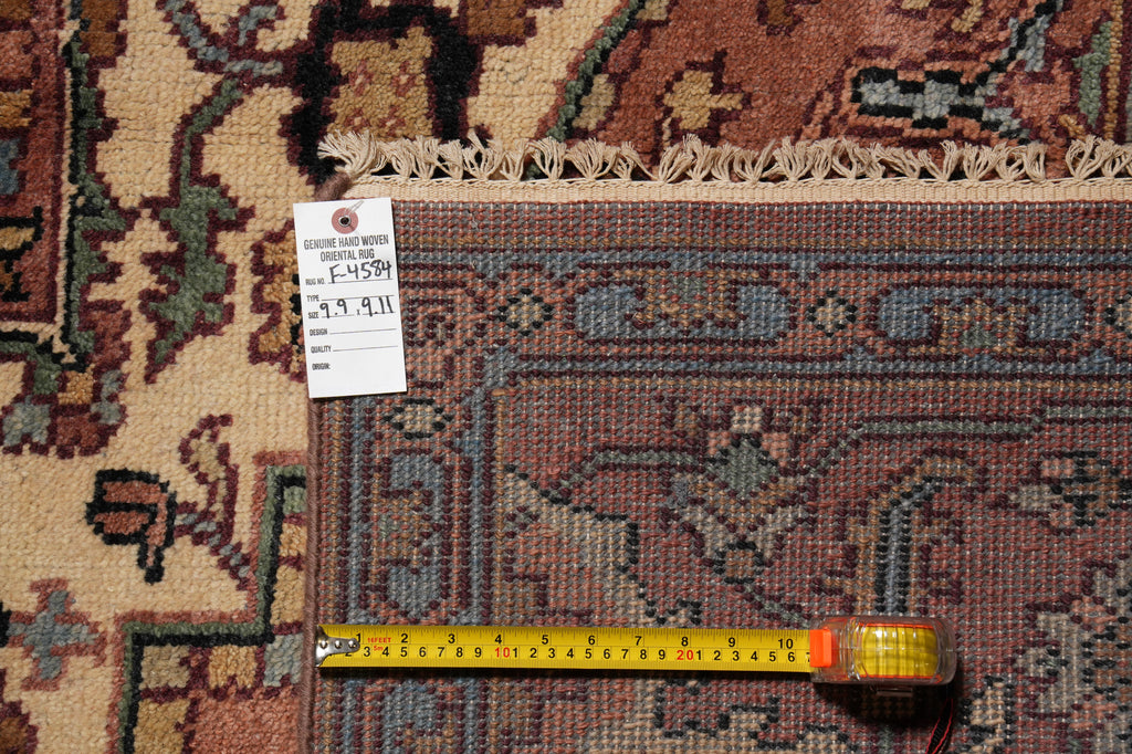 9.9 x 10 Square Rug Heriz Serapi Handmade India #F-4584
