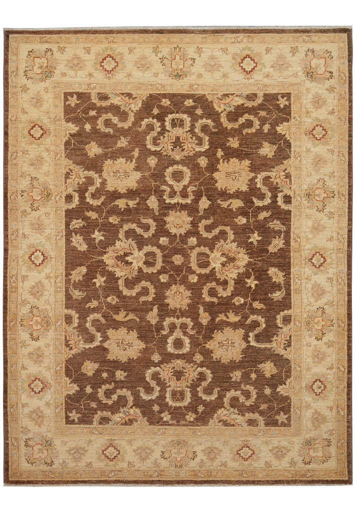 5 x 6.6 Chobi Peshawar Ghazni Wool Rug BROWN Pakistan #PIX-22294