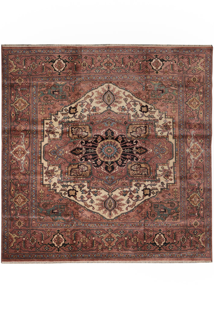 9.9 x 10 Square Rug Heriz Serapi Handmade India