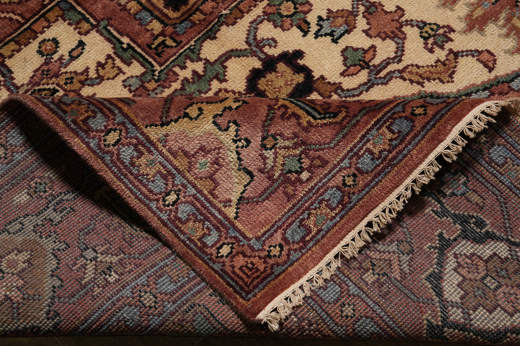 9.9 x 10 Square Rug Heriz Serapi Handmade India #F-4584