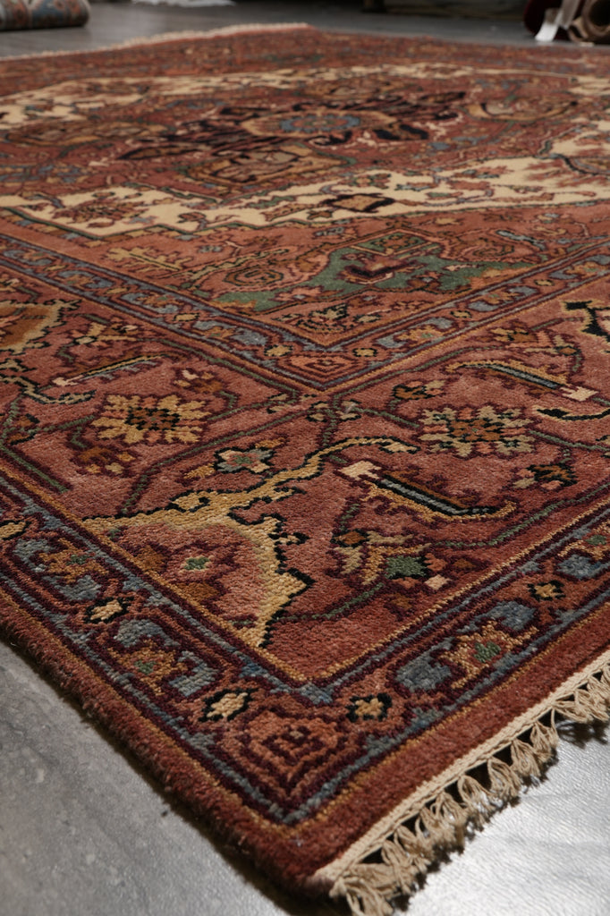 9.9 x 10 Square Rug Heriz Serapi Handmade India #F-4584