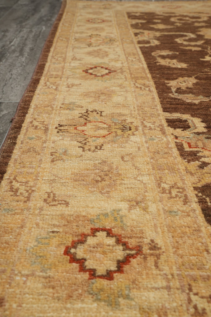 5 x 6.6 Chobi Peshawar Ghazni Wool Rug BROWN Pakistan #PIX-22294