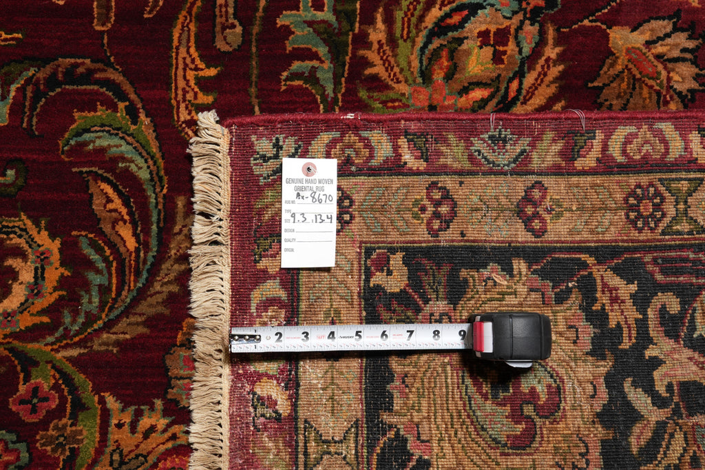 9.3 x 13.4 Quality Handmade Dense Lustrous Wool Burgundy Jaipur Rug  #PIX-8670