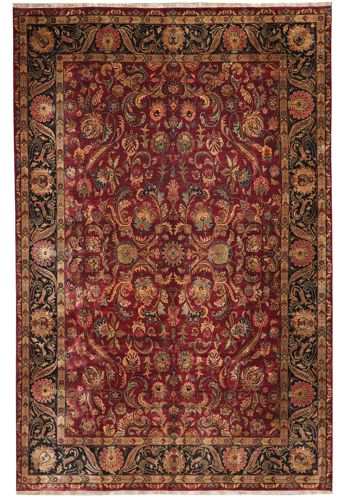 9.3 x 13.4 Quality Handmade Dense Lustrous Wool Burgundy Jaipur Rug 