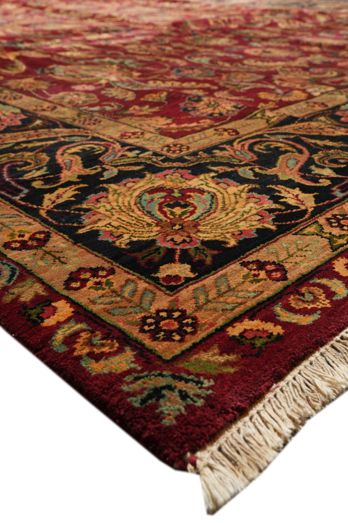 9.3 x 13.4 Quality Handmade Dense Lustrous Wool Burgundy Jaipur Rug  #PIX-8670