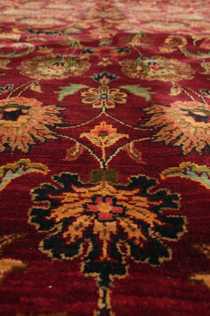 9.3 x 13.4 Quality Handmade Dense Lustrous Wool Burgundy Jaipur Rug  #PIX-8670