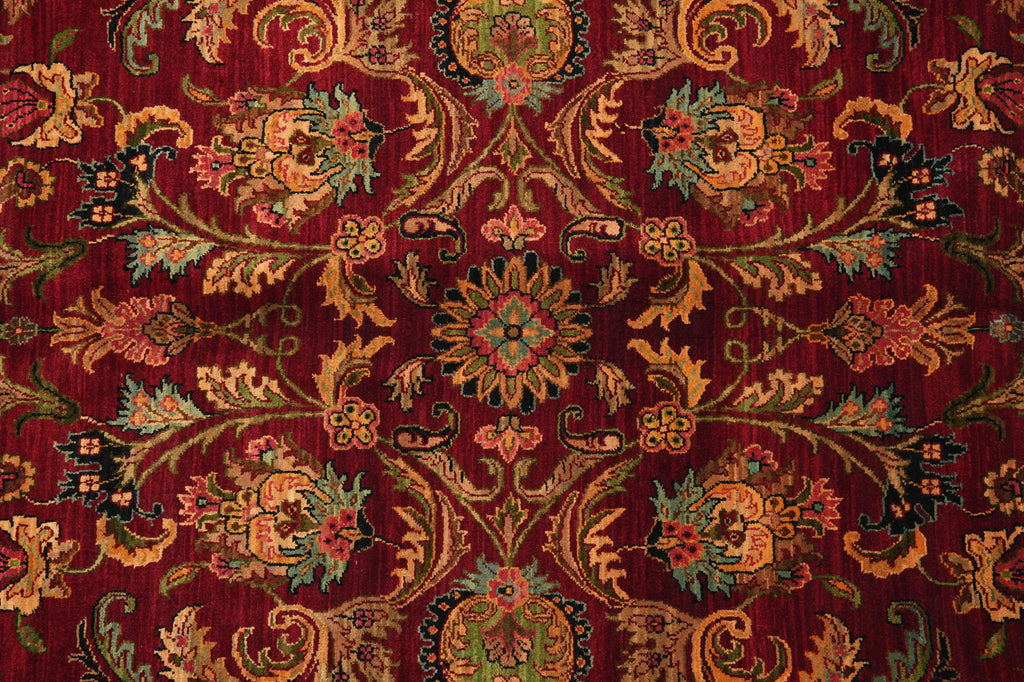 9.3 x 13.4 Quality Handmade Dense Lustrous Wool Burgundy Jaipur Rug  #PIX-8670