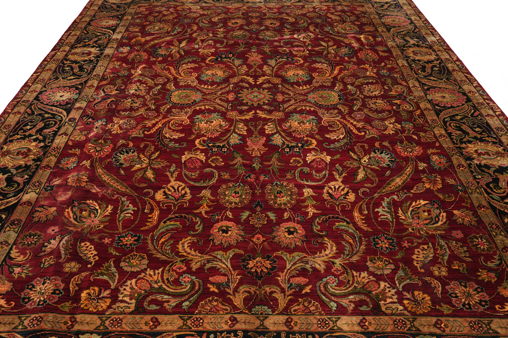 9.3 x 13.4 Quality Handmade Dense Lustrous Wool Burgundy Jaipur Rug  #PIX-8670