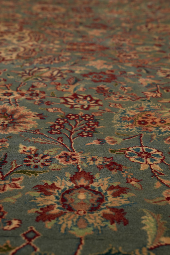 9 x 12.5 High Quality 18/18 Pakistan Wool Handmade Rug Green #F-6405