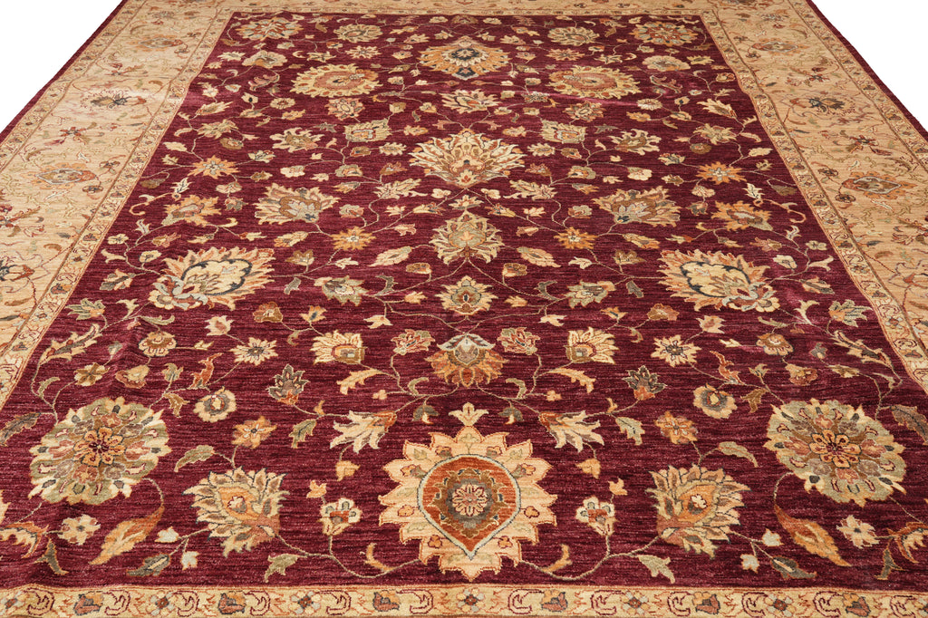 10 x 14 Natural Wool Quality Handmade Rug Zigler Chobi Peshawar Carpet #PIX-10275