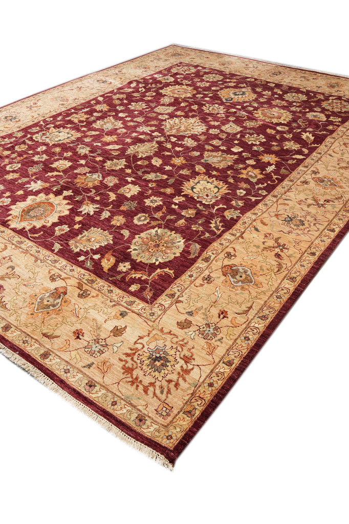 10 x 14 Natural Wool Quality Handmade Rug Zigler Chobi Peshawar Carpet #PIX-10275