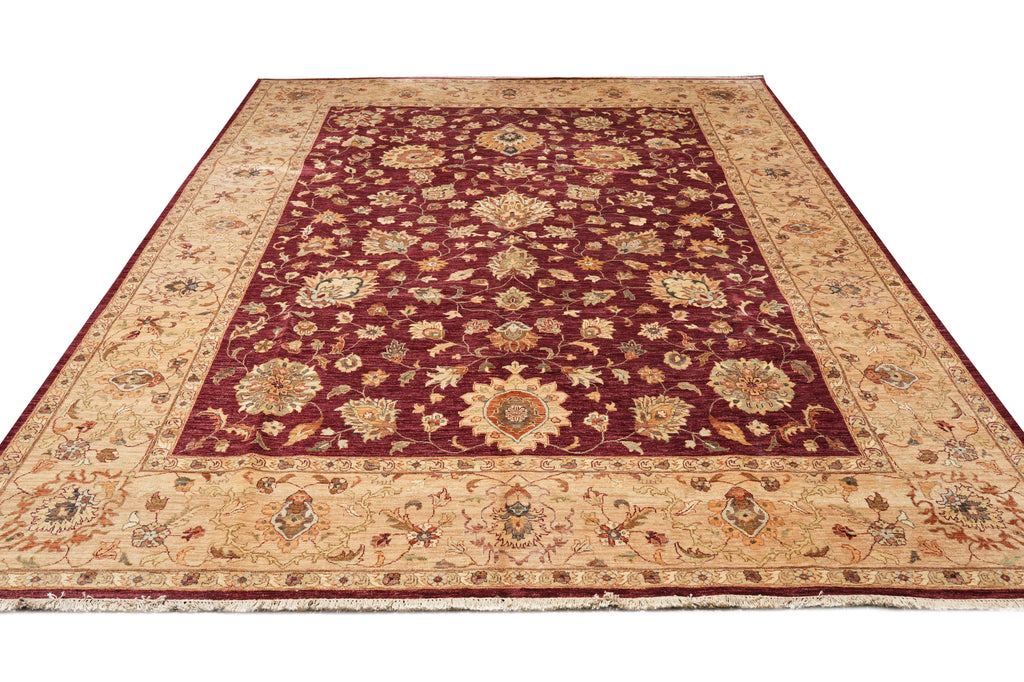 10 x 14 Natural Wool Quality Handmade Rug Zigler Chobi Peshawar Carpet