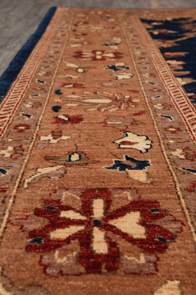 9.3 x 11.8 Decorative Quality Handmade Zigler Chobi Rug Blue Rust #PIX-8479
