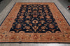 Load image into Gallery viewer, 9.3 x 11.8 Decorative Quality Handmade Zigler Chobi Rug Blue Rust #PIX-8479