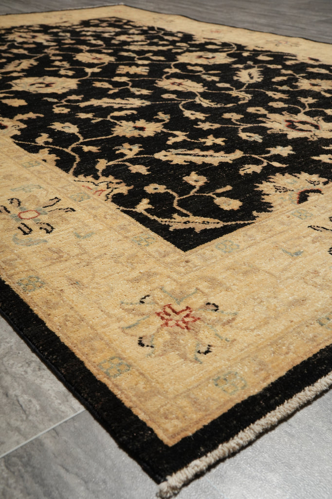 5 x 7 Chobi Peshawar Ziegler Rug BLACK - Pakistan #PIX-20218