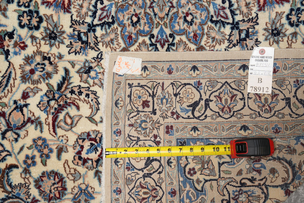 4.3 x 6.8 Pre-Owned Fine Quality Persian Nain Rug Wool and Silk Estate Carpet #B-78912