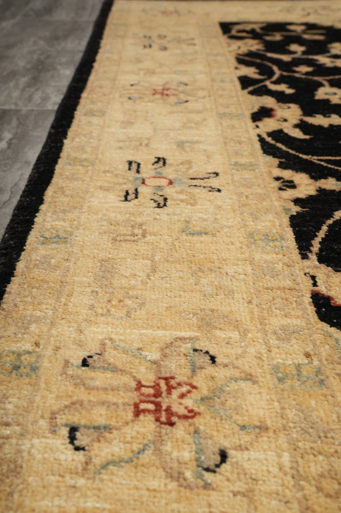 5 x 7 Chobi Peshawar Ziegler Rug BLACK - Pakistan #PIX-20218
